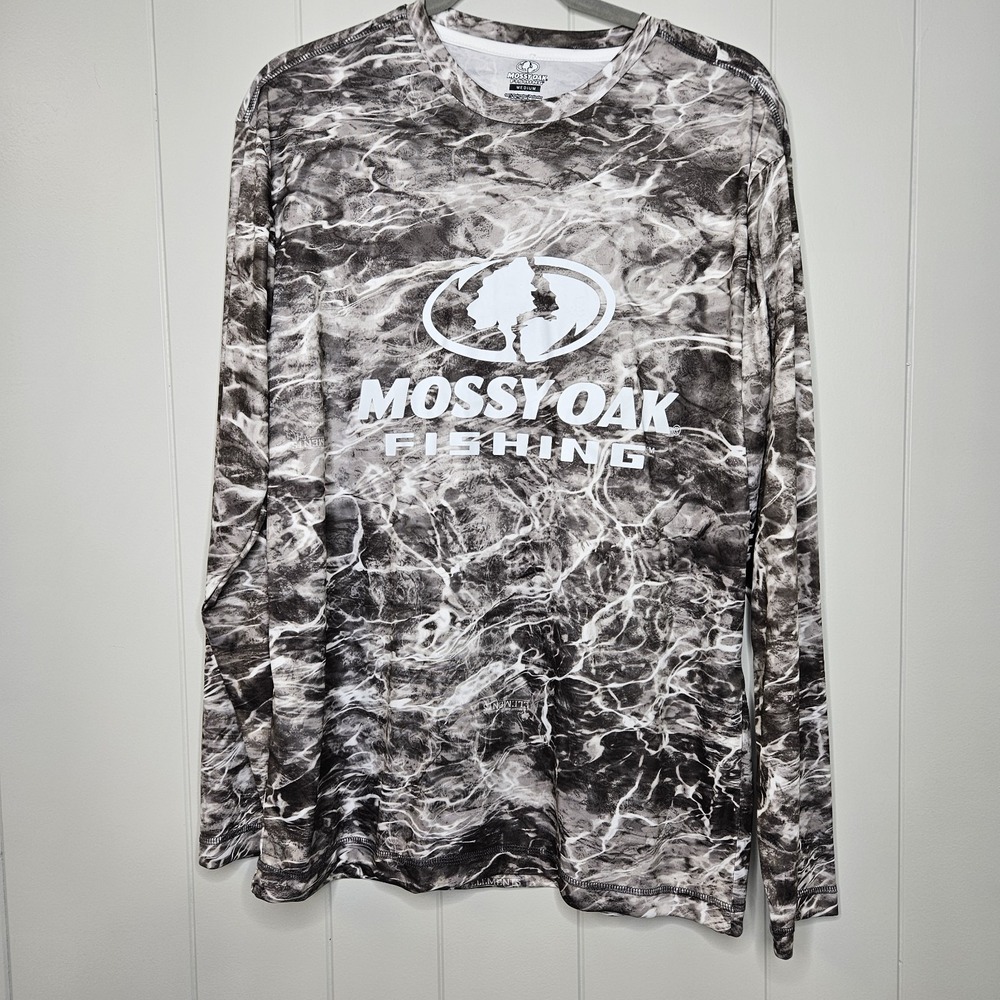 Mossy Oak Fishing Shirt Medium Men's 100% Polyester Long‎ Sleeve